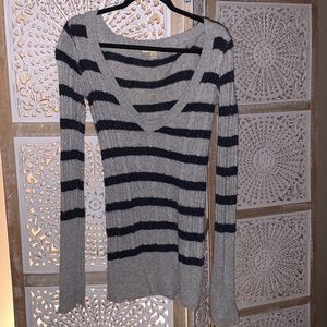 Striped v-neck sweater